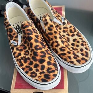 Vans Leopard Black True White Slip-On Sneakers
